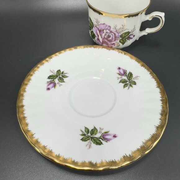 Kronester Bavaria Fine China Porcelain Teacup And Saucer Set Gold Edges Germany - Picture 14 of 15